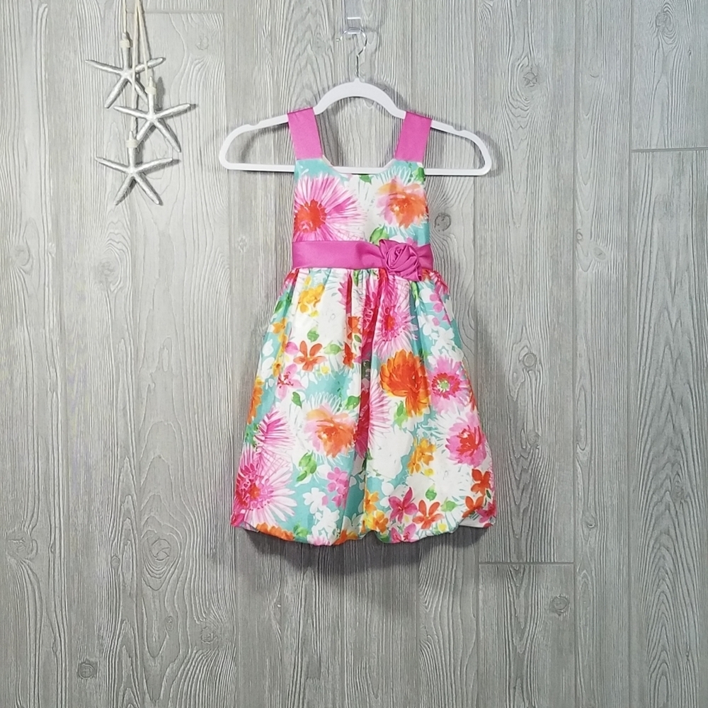 Jessica Ann Floral Dress Girls Size 6X Summer Wedding Sleeveless Fancy